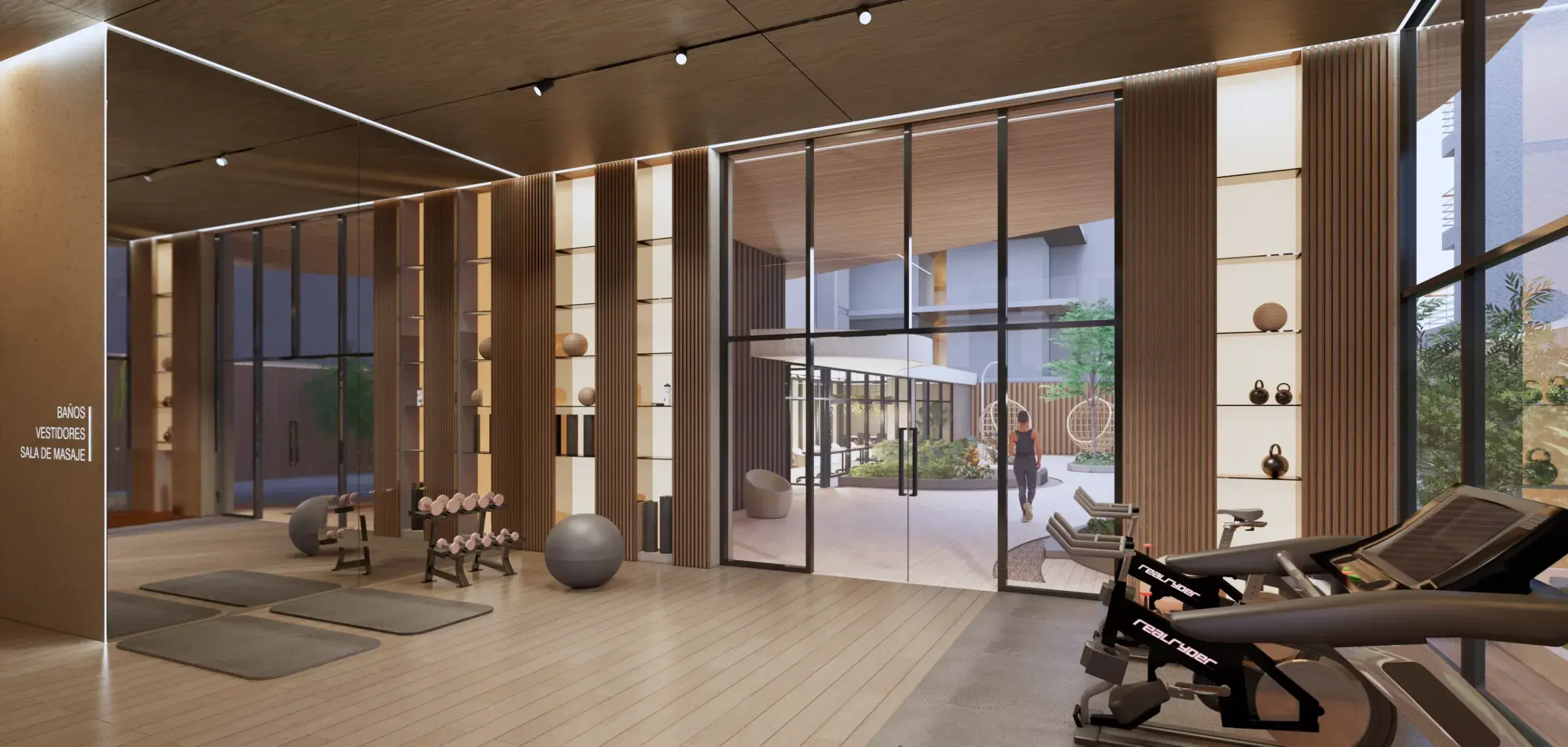 Architectural render of the Allure gym.