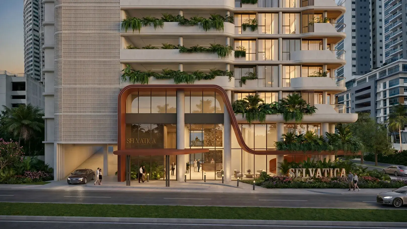 Architectural render of the Selvática entrance.